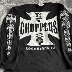 West Coast Choppers Long Sleeve Graphic Tee - Black & White size medium new